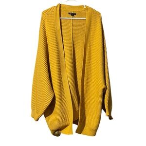 American Eagle Yellow Oversized Open Front Sweater Cardigan